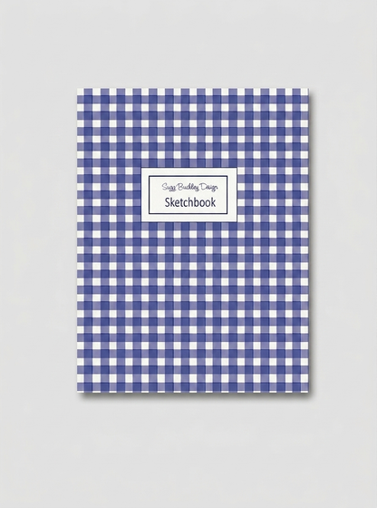 Blue Gingham Sketchbook