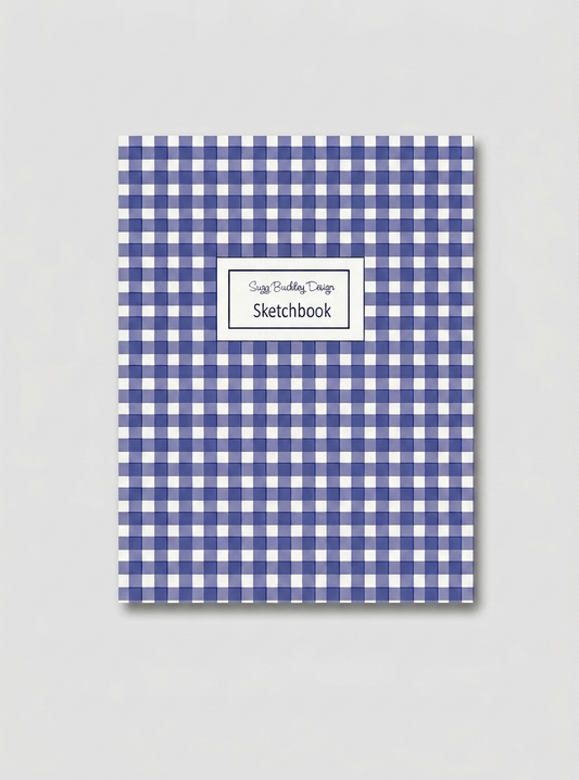 Blue Gingham Sketchbook