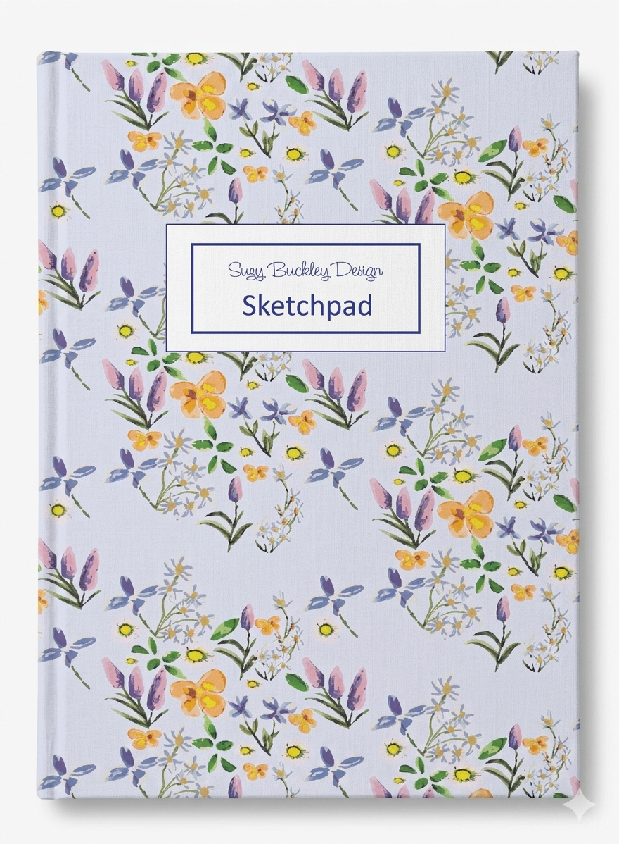 Buddleia and Daisy Pattern | Hardback Sketchbook | 120 Pages | 160gsm