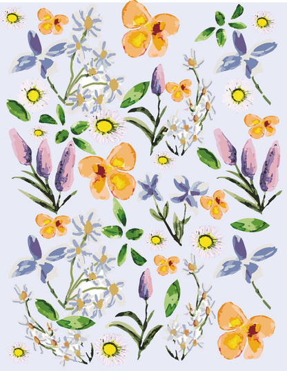 Buddleia & Daisy - Watercolour Art Print