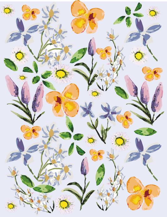 Buddleia & Daisy - Watercolour Art Print