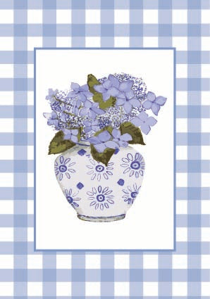 Chinoiserie Vase with Lacecap Hydrangea Card