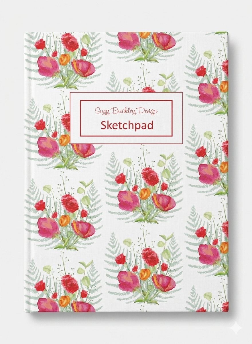 Carnation | January Birth flower | Hardback Sketchbook | 120 Pages | 160gsm