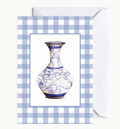 Hand-Painted Chinoiserie Urn Card