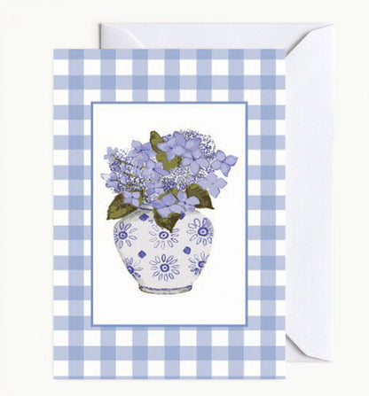 Chinoiserie Vase with Lacecap Hydrangea Card