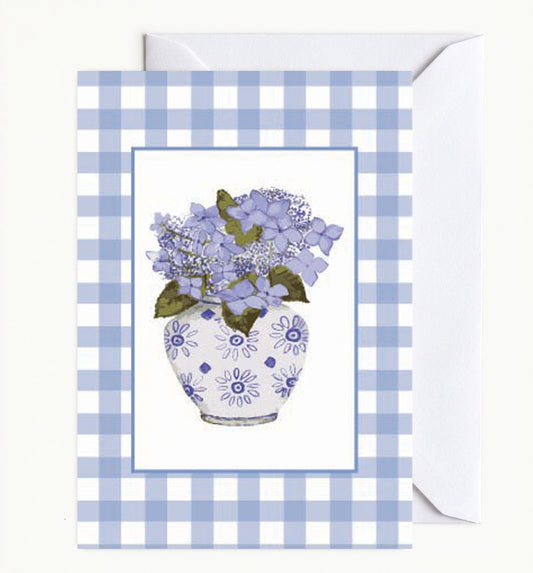 Chinoiserie Vase with Lacecap Hydrangea Card