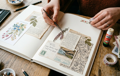 Buddleia and Daisy Pattern | Hardback Sketchbook | 120 Pages | 160gsm