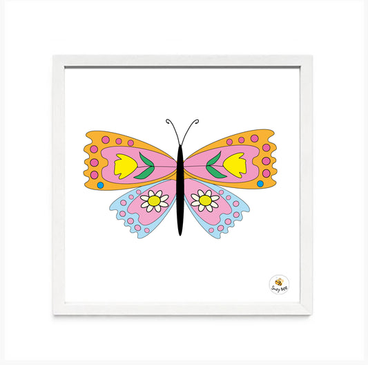 Butterfly -Yellow Tulip Wings- Children's Wall Art