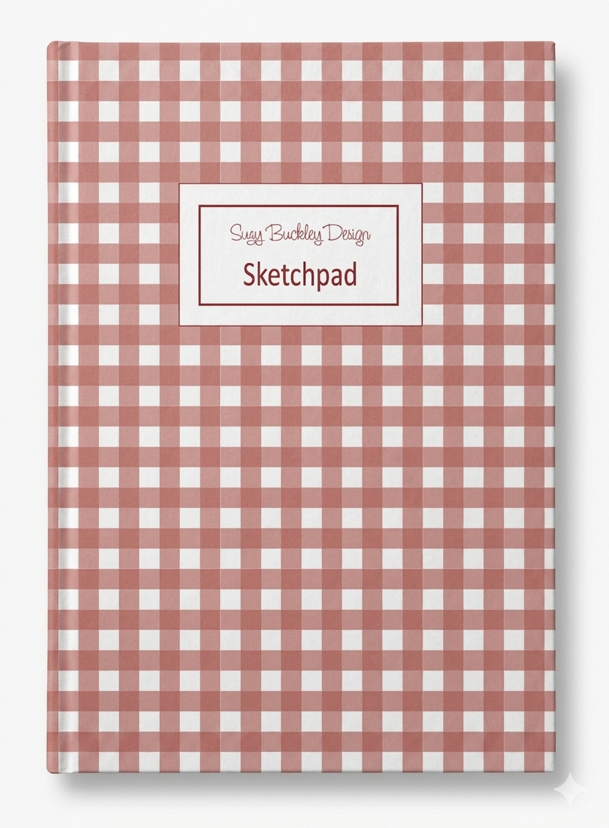 Red Gingham Vintage Pattern | Hardback Sketchbook | 120 Pages | 160gsm