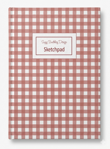 Red Gingham Vintage Pattern | Hardback Sketchbook | 120 Pages | 160gsm