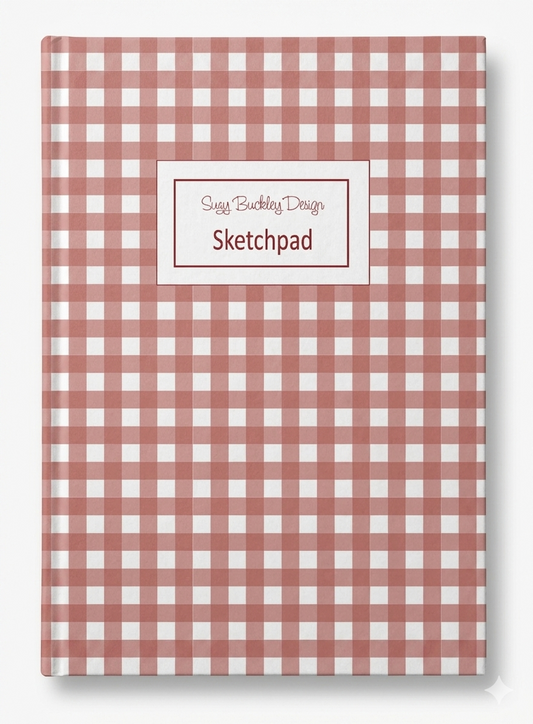 Red Gingham Vintage Pattern | Hardback Sketchbook | 120 Pages | 160gsm
