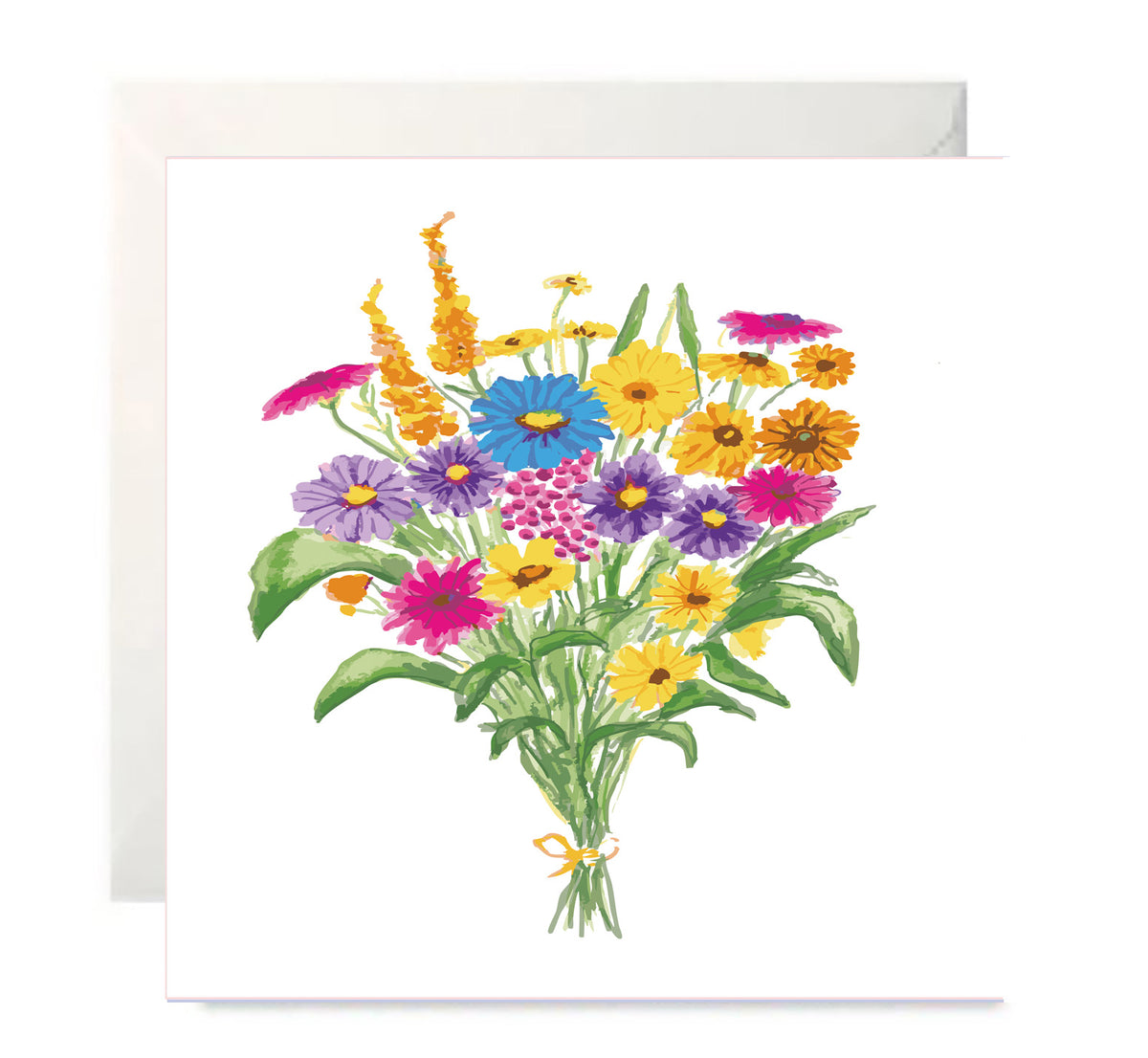 Gerbera Daisies-Botanical Blank Greeting Card