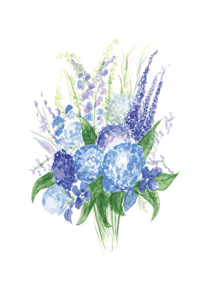 Hydrangea Blue - Watercolour Art Print