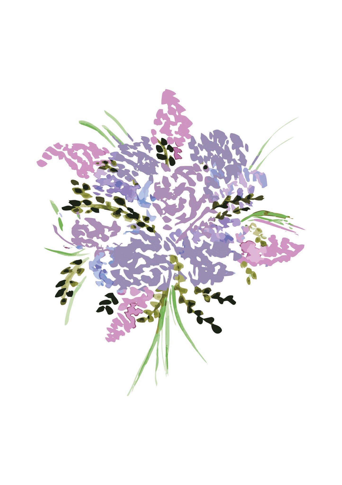 Hydrangea Bouquet - Watercolour Art Print