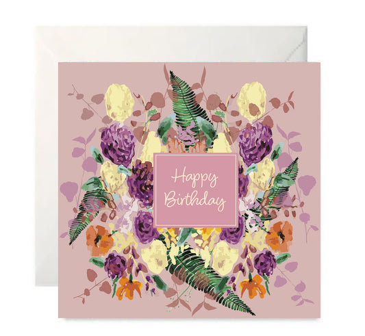 Hydrangea Wreath - III - Happy Birthday Card