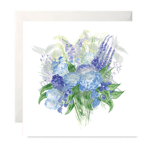 Hydrangea-Botanical Blank Greeting Card