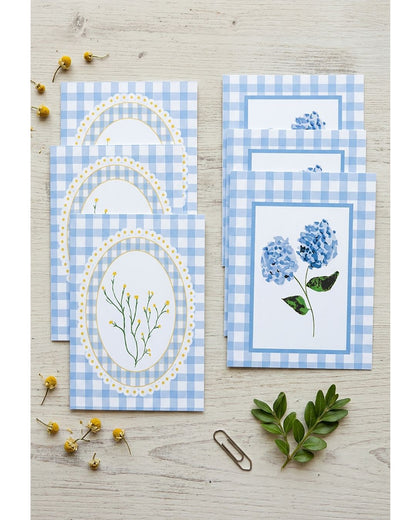 Delicate Buttercup on Blue Gingham Card