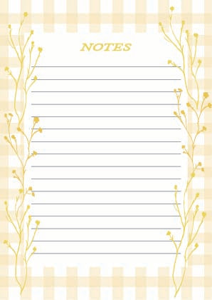 Yellow Buttercup & Gingham A5 Memo Pad