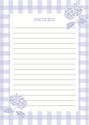 Lavender Gingham & Hydrangea A5 Memo Pad