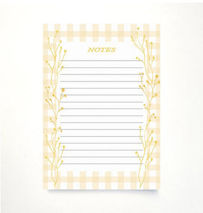 Yellow Buttercup & Gingham A5 Memo Pad