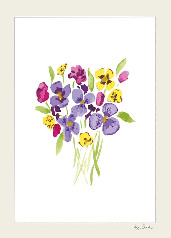 Pansies- Watercolour Art Print