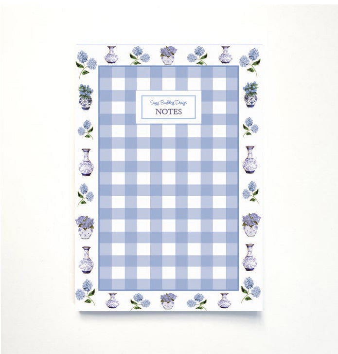 Chinoiserie Vases & Blue Gingham A5 Notebook – Heirloom Collection