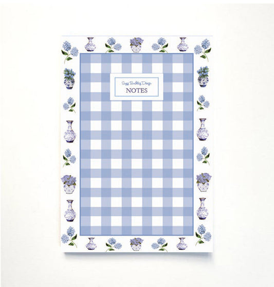 Chinoiserie Vases & Blue Gingham A5 Notebook – Heirloom Collection