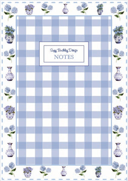 Chinoiserie Vases & Blue Gingham A5 Notebook – Heirloom Collection