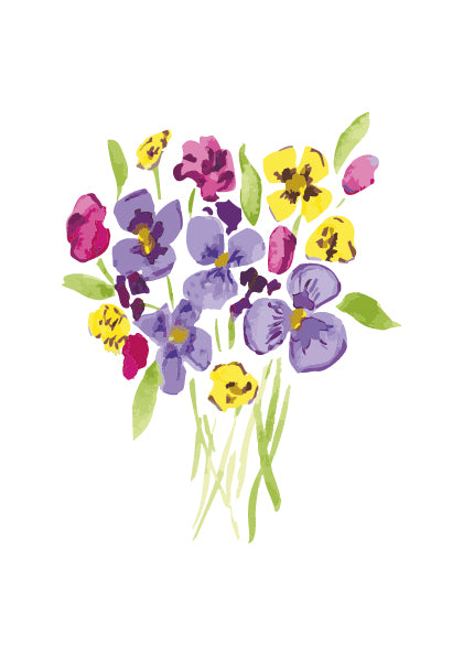 Pansies- Watercolour Art Print