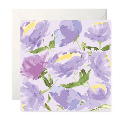 Peony Pattern - Botanical Blank Greeting Card