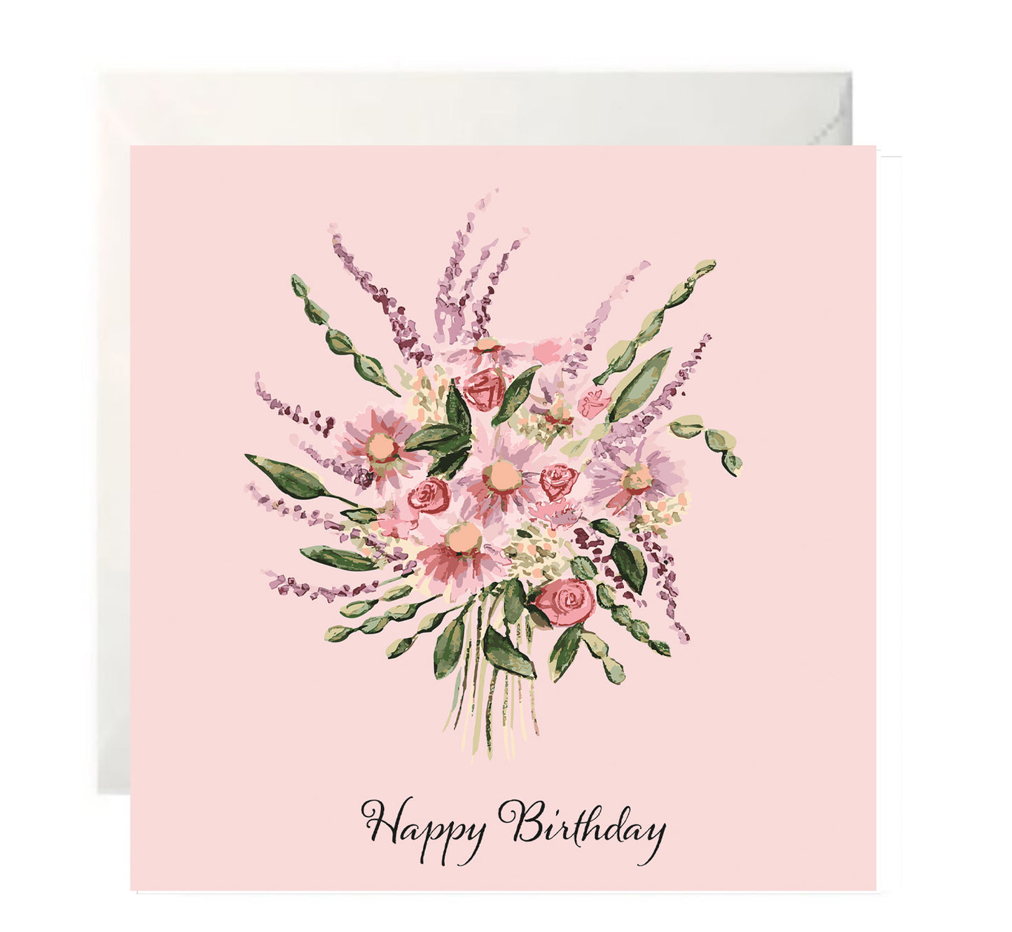 Flower Bouquet - Birthday Card Set - Seven Unique, Hand Painted Designs