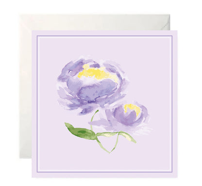 Purple Peony Greeting Card Set | 6 Hand-Painted Watercolor Cards