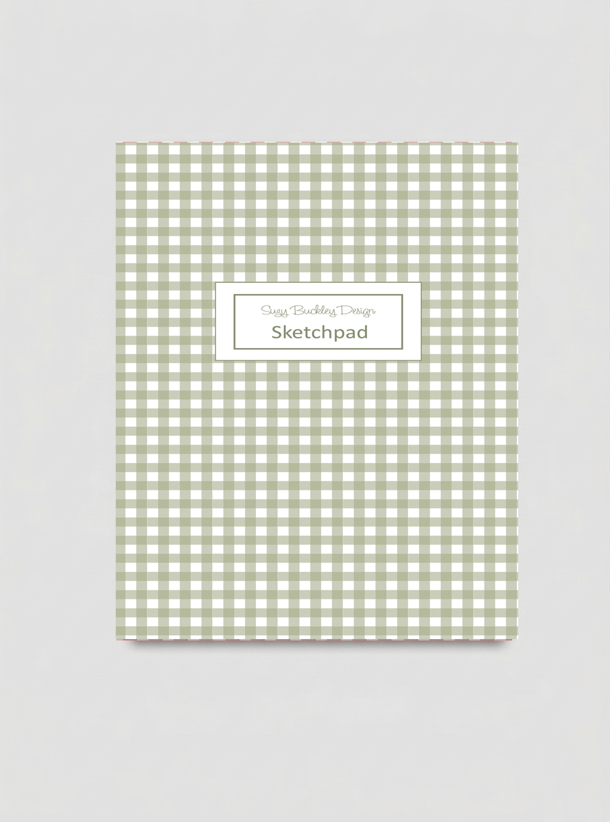 Sage Green Gingham Sketchbook