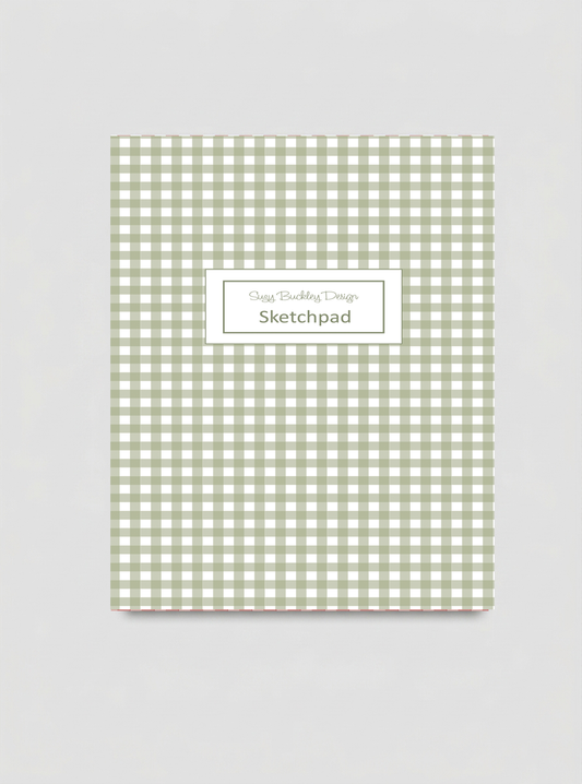 Sage Green Gingham Sketchbook