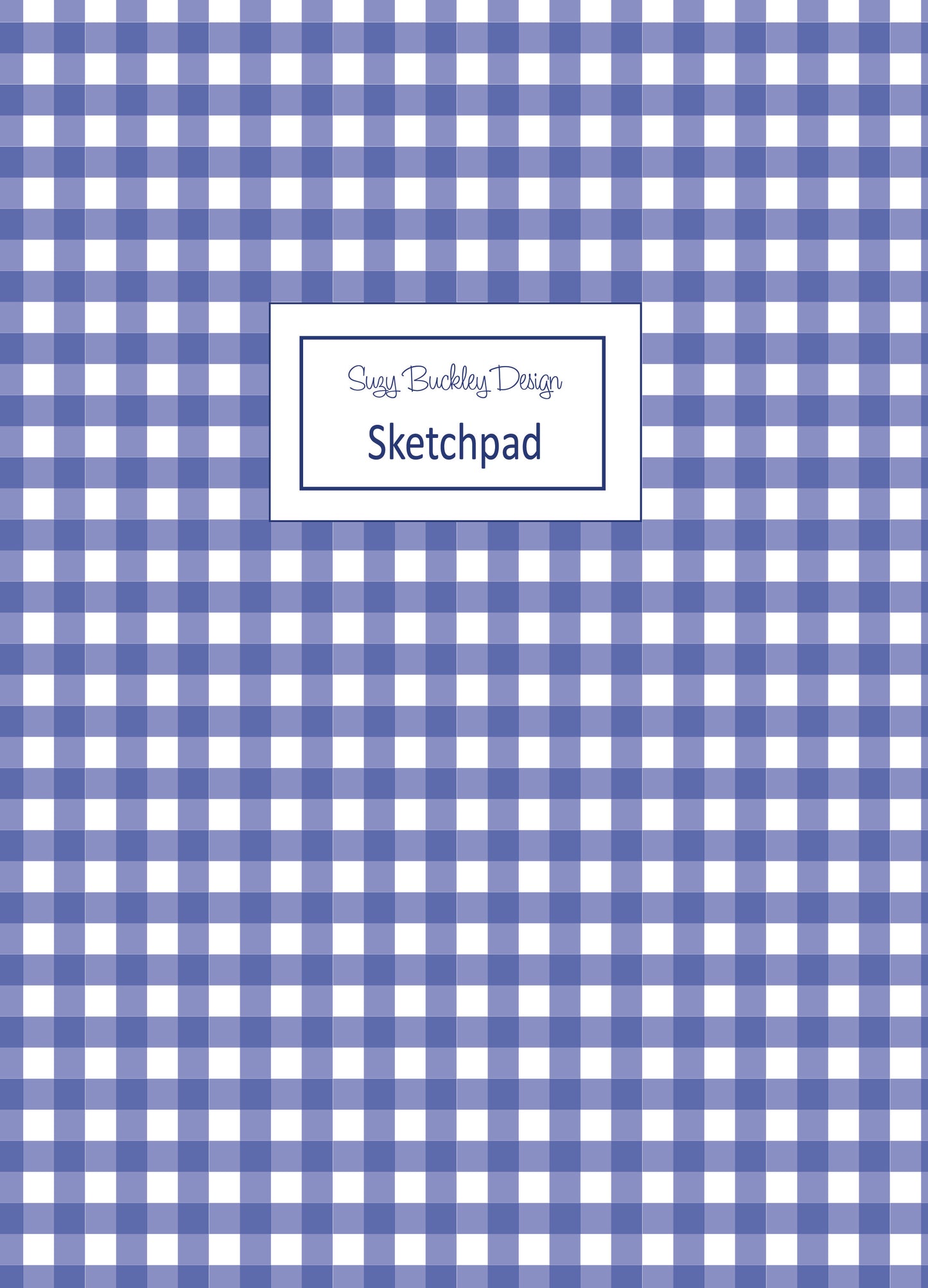 Blue Gingham Vintage Pattern | Hardback Sketchbook | 120 Pages | 160gsm
