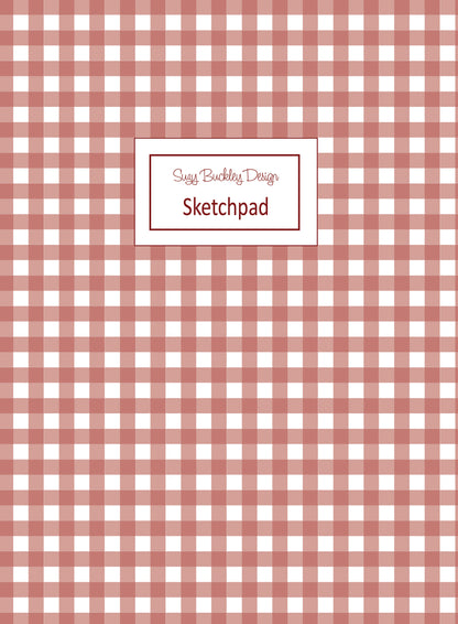 Red Gingham Vintage Pattern | Hardback Sketchbook | 120 Pages | 160gsm