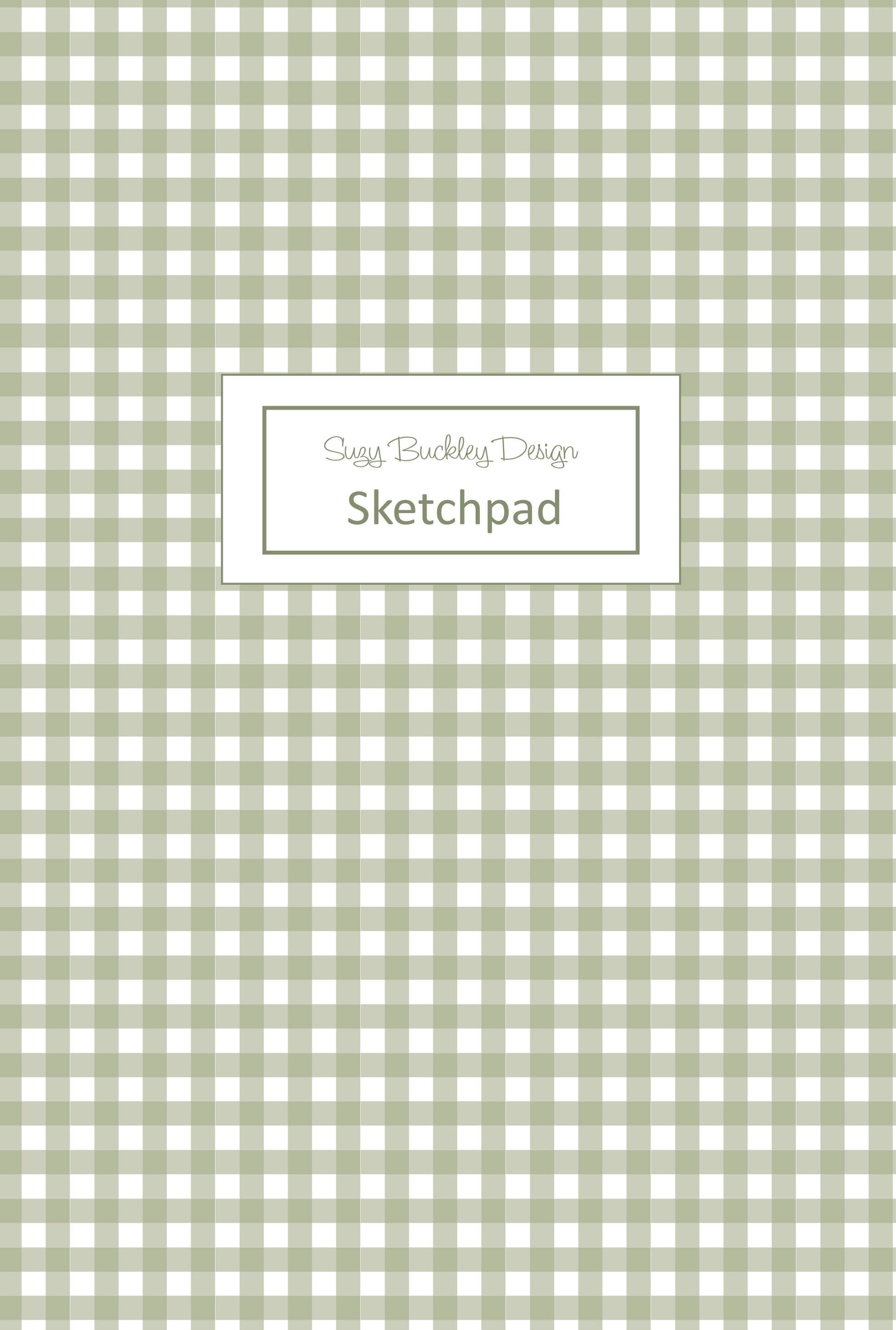 Sage Green Gingham Vintage Pattern | Hardback Sketchbook | 120 Pages | 160gsm