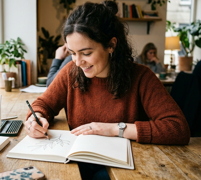 Buddleia and Daisy Pattern | Hardback Sketchbook | 120 Pages | 160gsm
