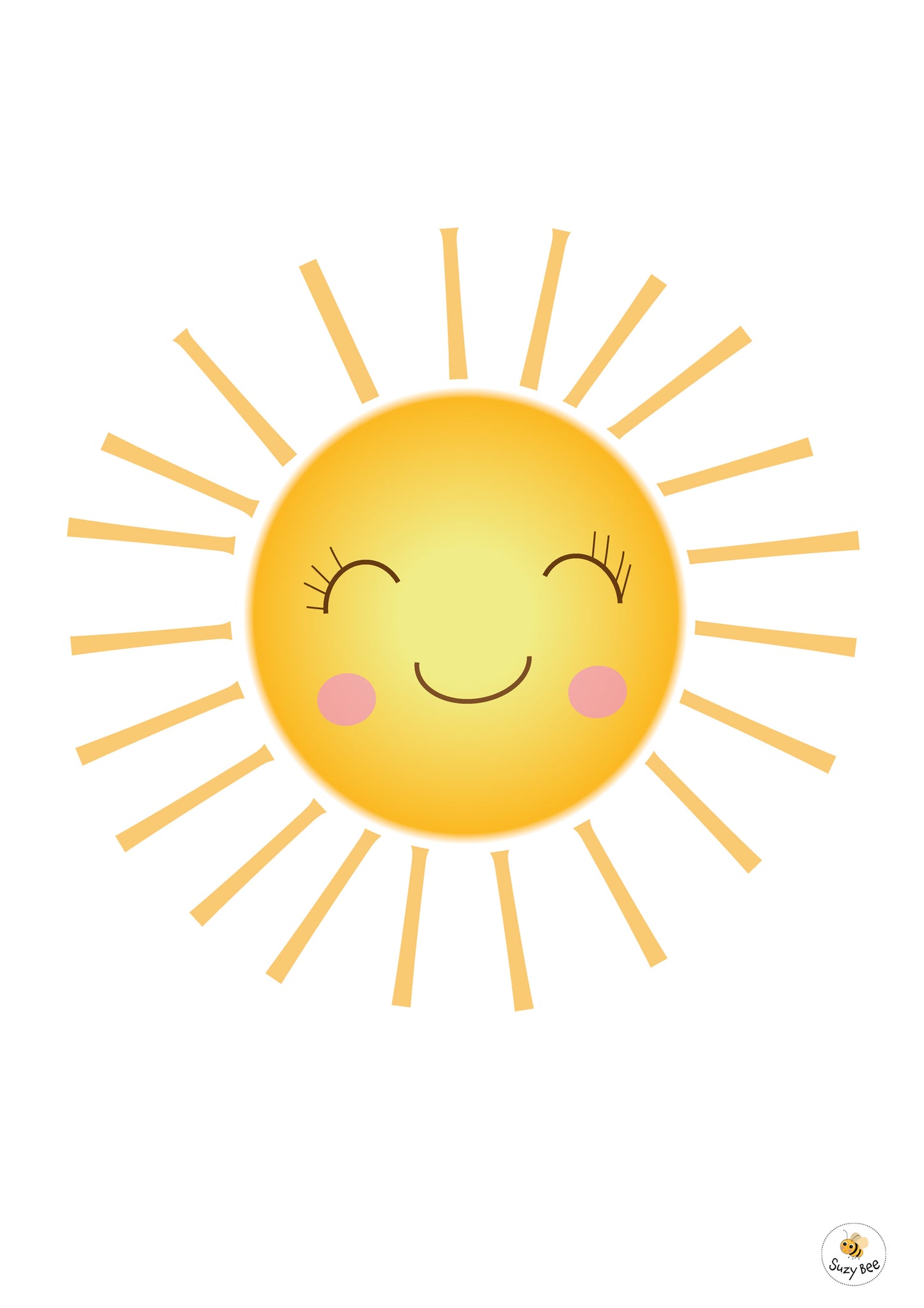 Sun, Rainbow and Rain cloud Print Collection - Children's Wall Art