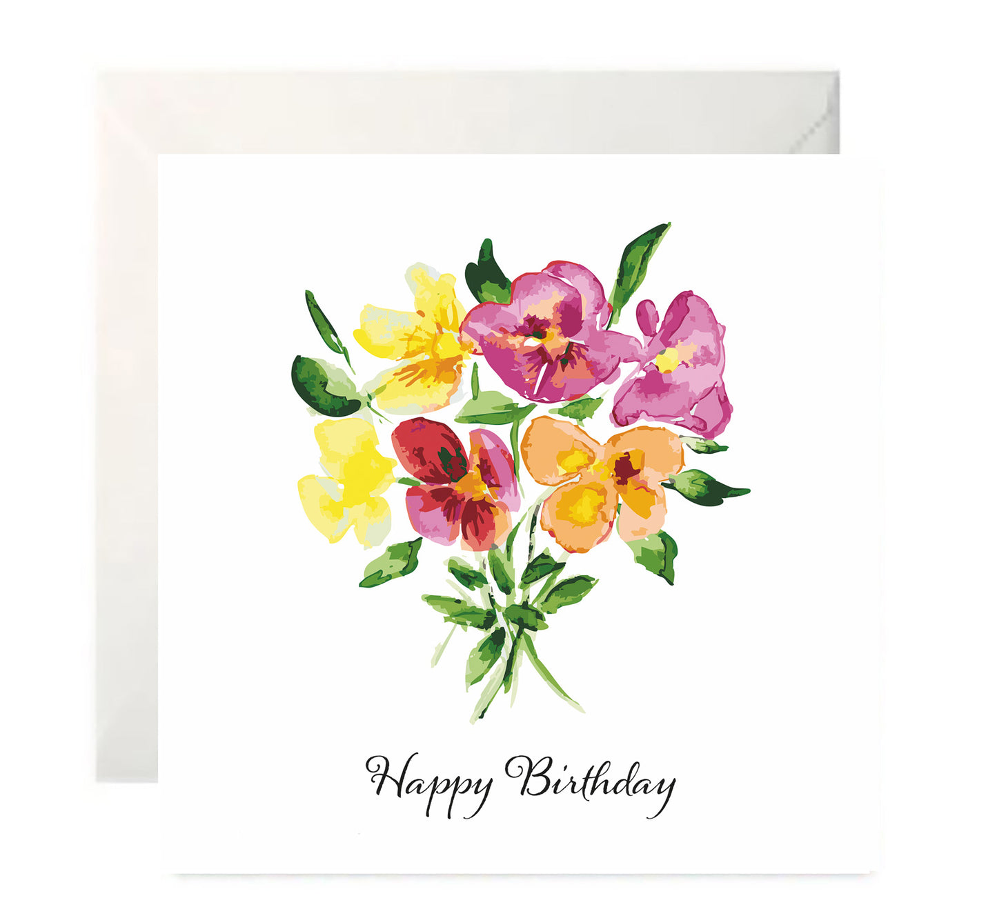Flower Bouquet - Birthday Card Set - Seven Unique, Hand Painted Designs