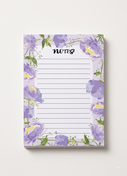Purple Peony - A5 Memo Pad