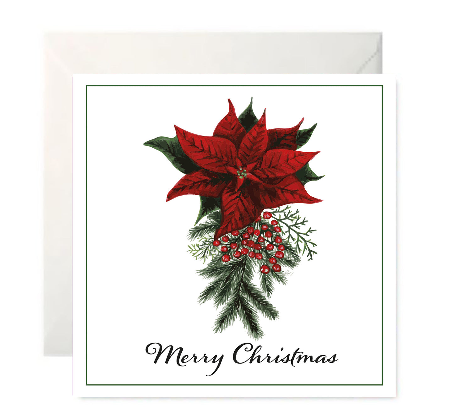 Christmas Card Set - Four Unique Hand Painted Designs